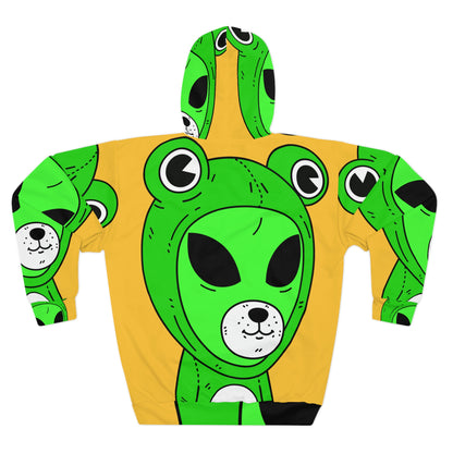 Frog Pepe Alien AOP Unisex Pullover Hoodie