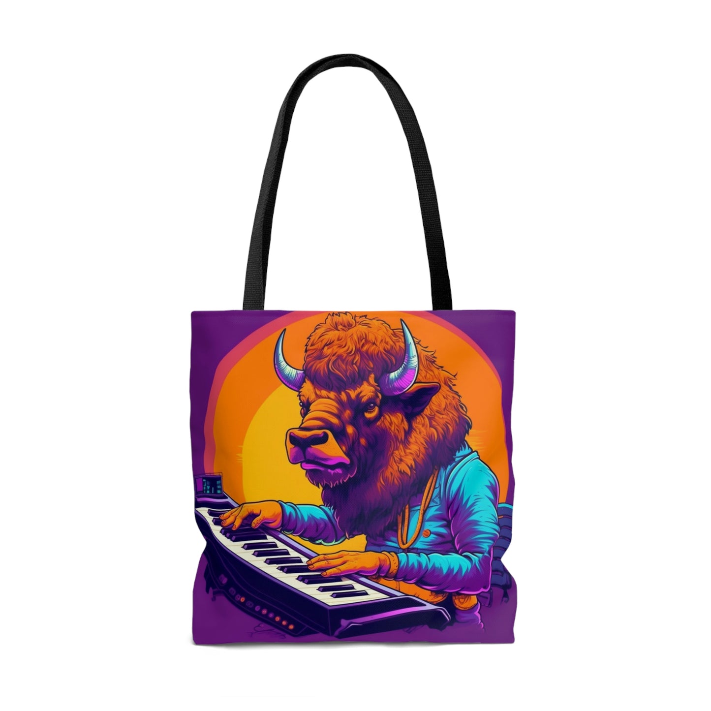 American Bison Buffalo PianoKeyboard Music Player Tote Bag (AOP)