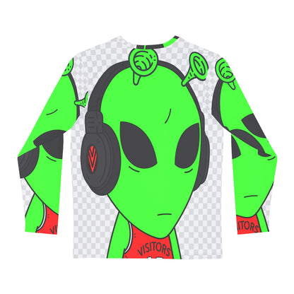 Green Antenna Sports Jersey Visitor Headphones Men's Long Sleeve AOP Shirt