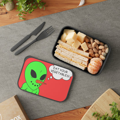 Veggie Visi The Vegetable Visitor Alien Eat Your Veg PLA Bento Box with Band and Utensils