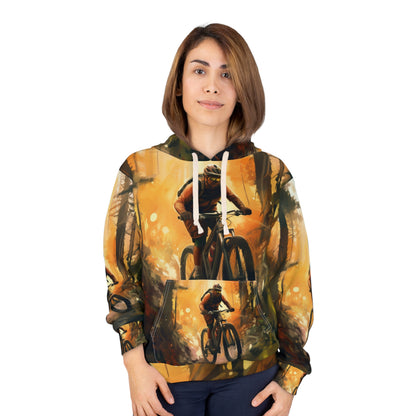 Mountain Bike Adventure - Forest Trail Graphic Unisex Pullover Hoodie (AOP)