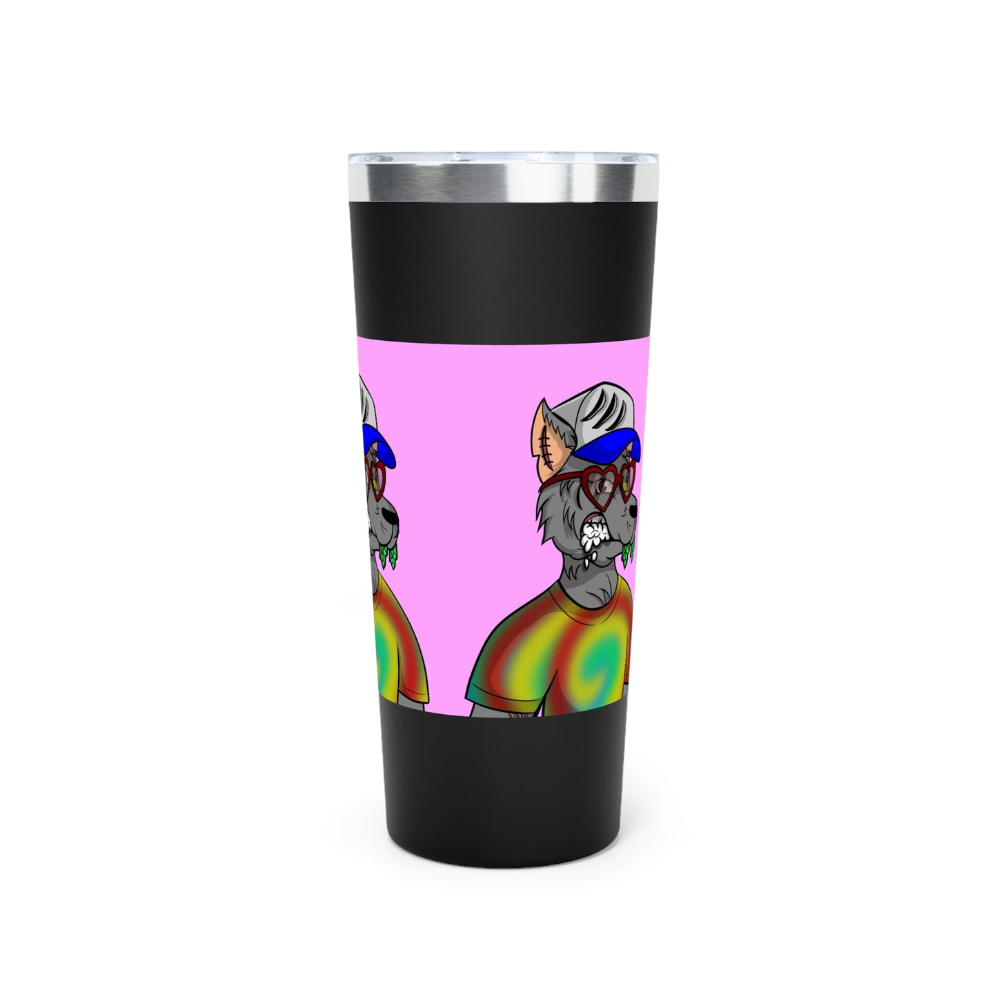 Valentine Heart Wolf Werewolve Tiedye Copper Vacuum Insulated Tumbler, 22oz