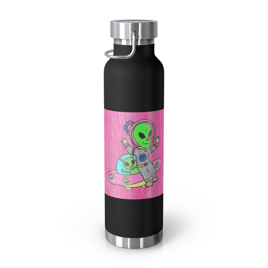 Veggie Visi Alien Vegetal Visitante UFO Botella aislada al vacío de cobre, 22 oz