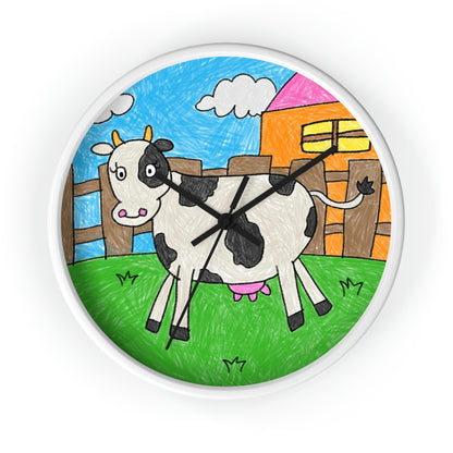 Cow Moo Farm Barn Animal Character Wall clock