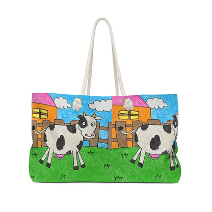 Cow Moo Farm Barn Animal Character Weekender Bag