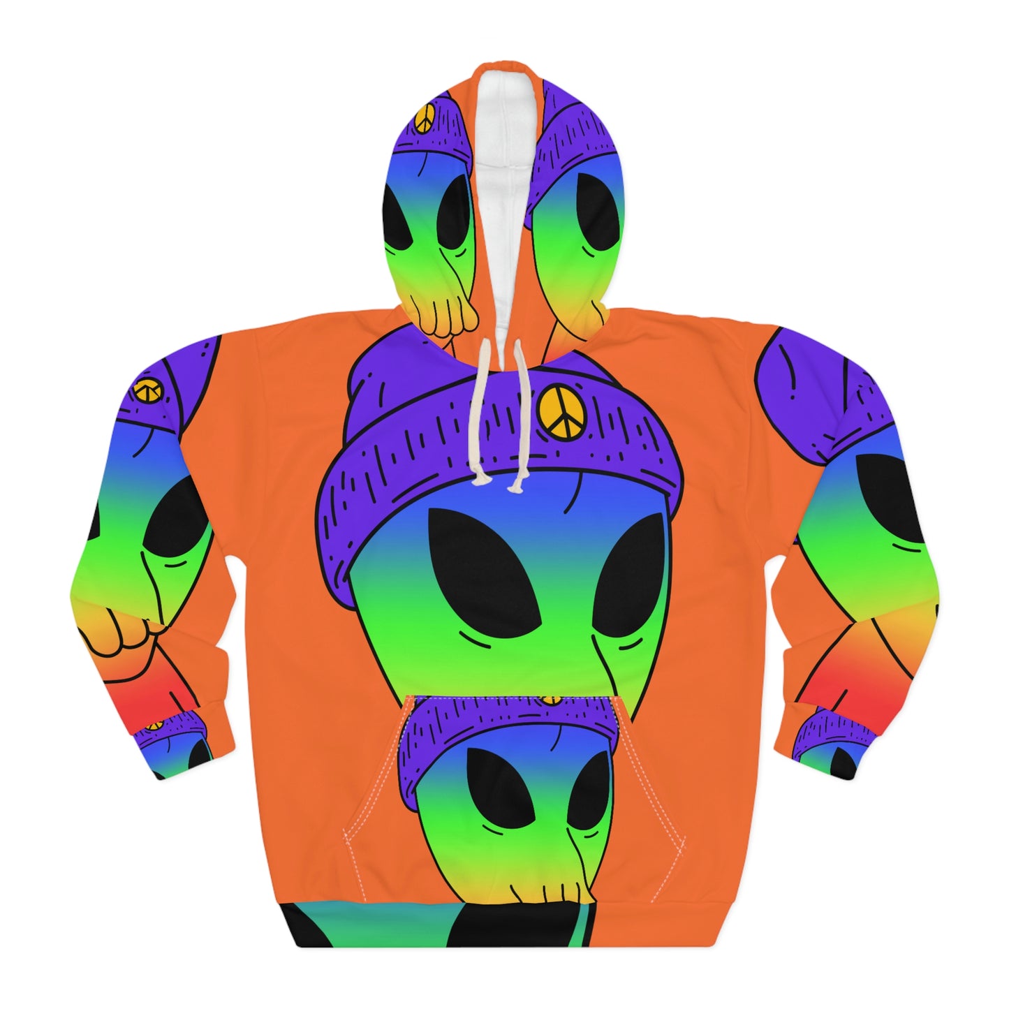 Calamar Orgullo Color Alien AOP Sudadera con capucha unisex 