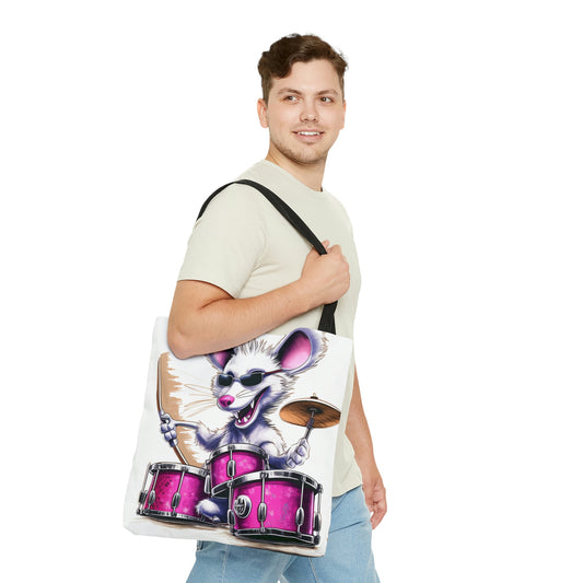 Opossum Drum Band Furry Animal Graphic Anime Tote Bag (AOP)