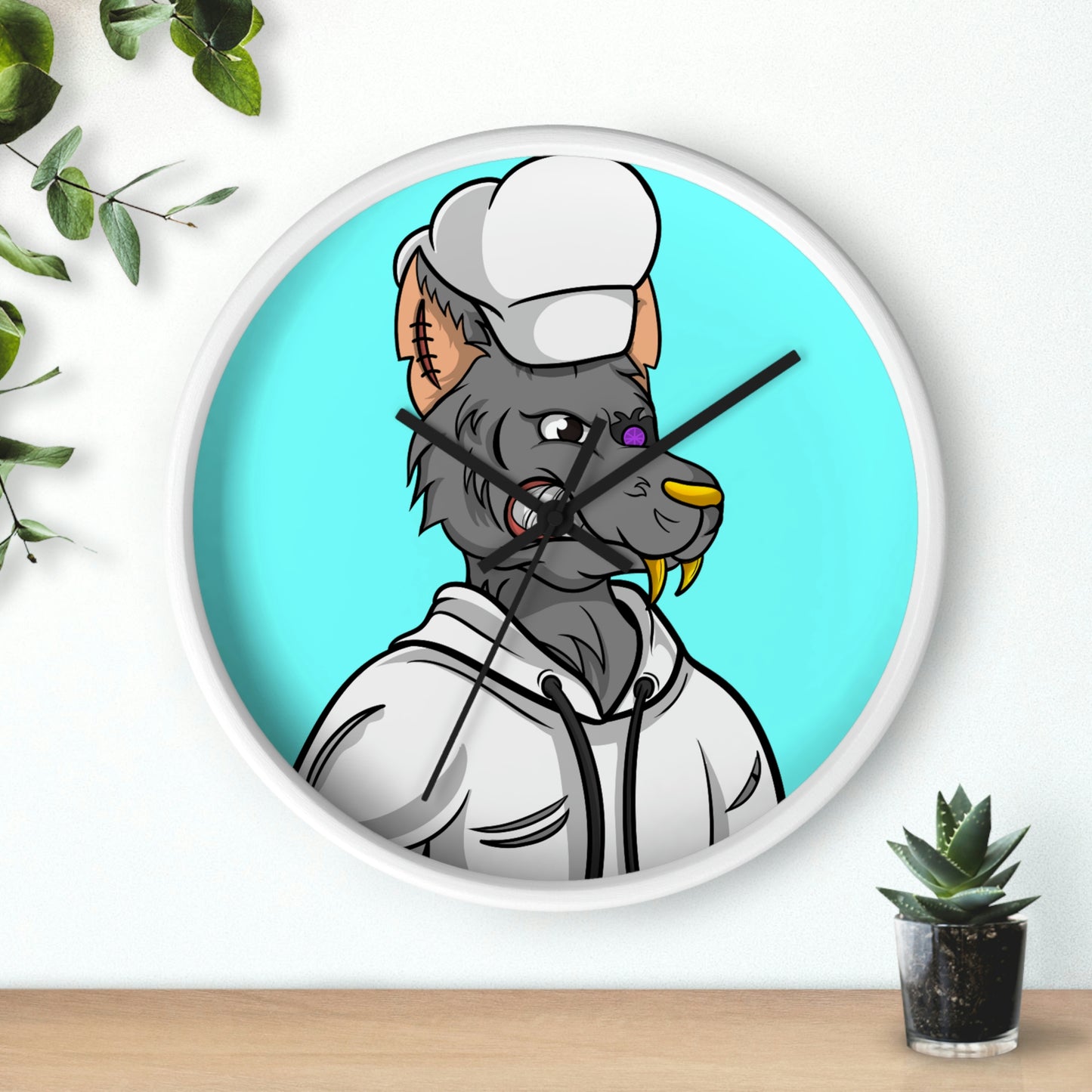 Chief Chef Cook Wolf Werewolve Cyborg Wall clock