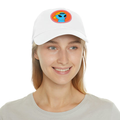 Blue Blood Alien Visitor Dad Hat with Leather Patch (Round)