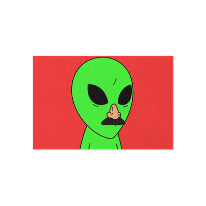 Green Visitor Alien Disguised Fake Nose Outdoor Rug