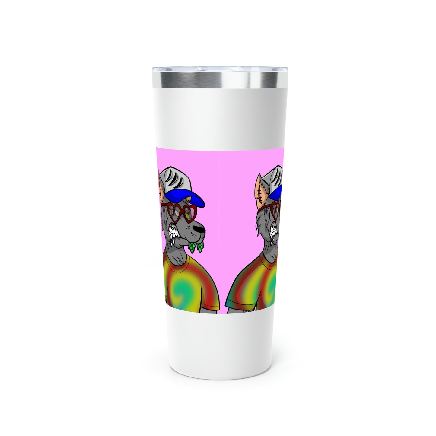 Valentine Heart Wolf Werewolve Tiedye Copper Vacuum Insulated Tumbler, 22oz