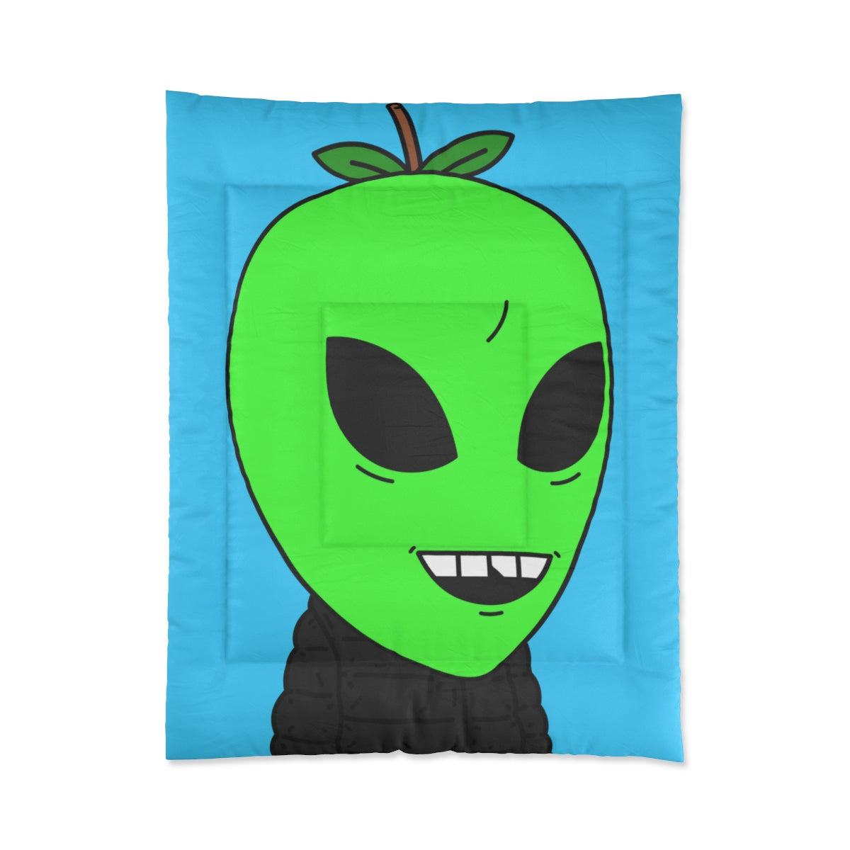 Green Apple Chipped tooth Visitor Smiling Bed Comforter