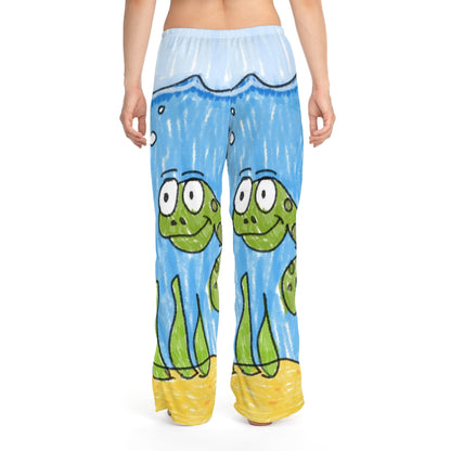 Pantalones de pijama para mujer Sea Turtle Beach Sand Ocean (AOP) 