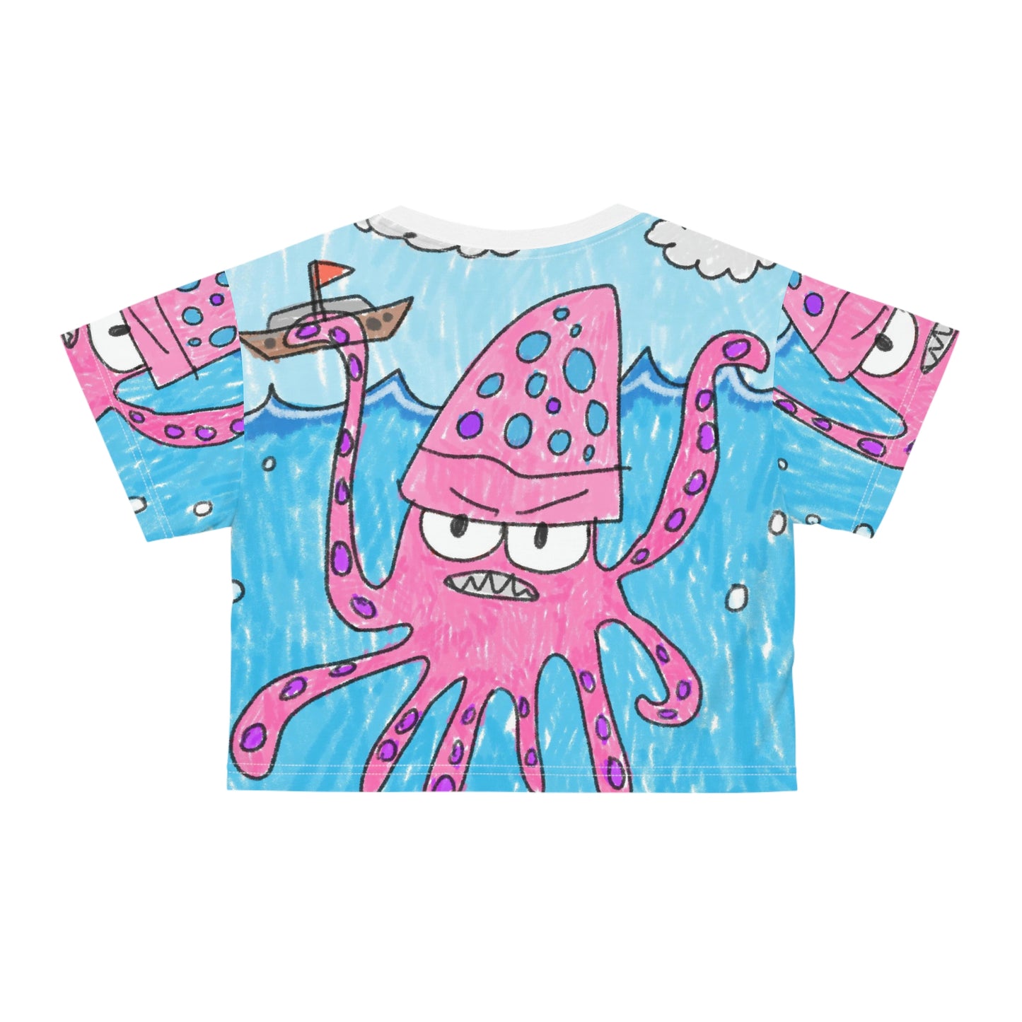 Kraken Octopus クリーン グラフィック AOP クロップ T シャツ