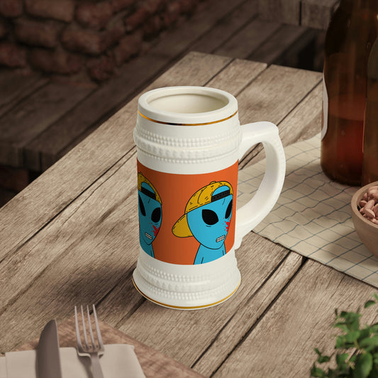 Taza Stein de cerveza alienígena visitante de sangre azul 