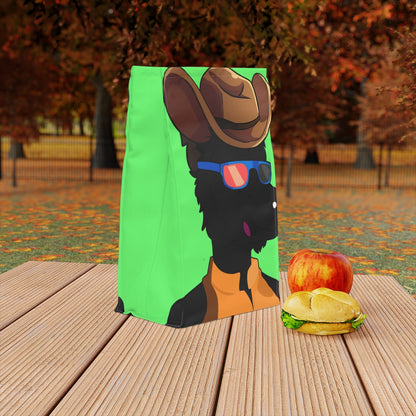 Cyborg Wolf Puffy Jacket Puffy Jacket Cowboy Hat Polyester Lunch Bag