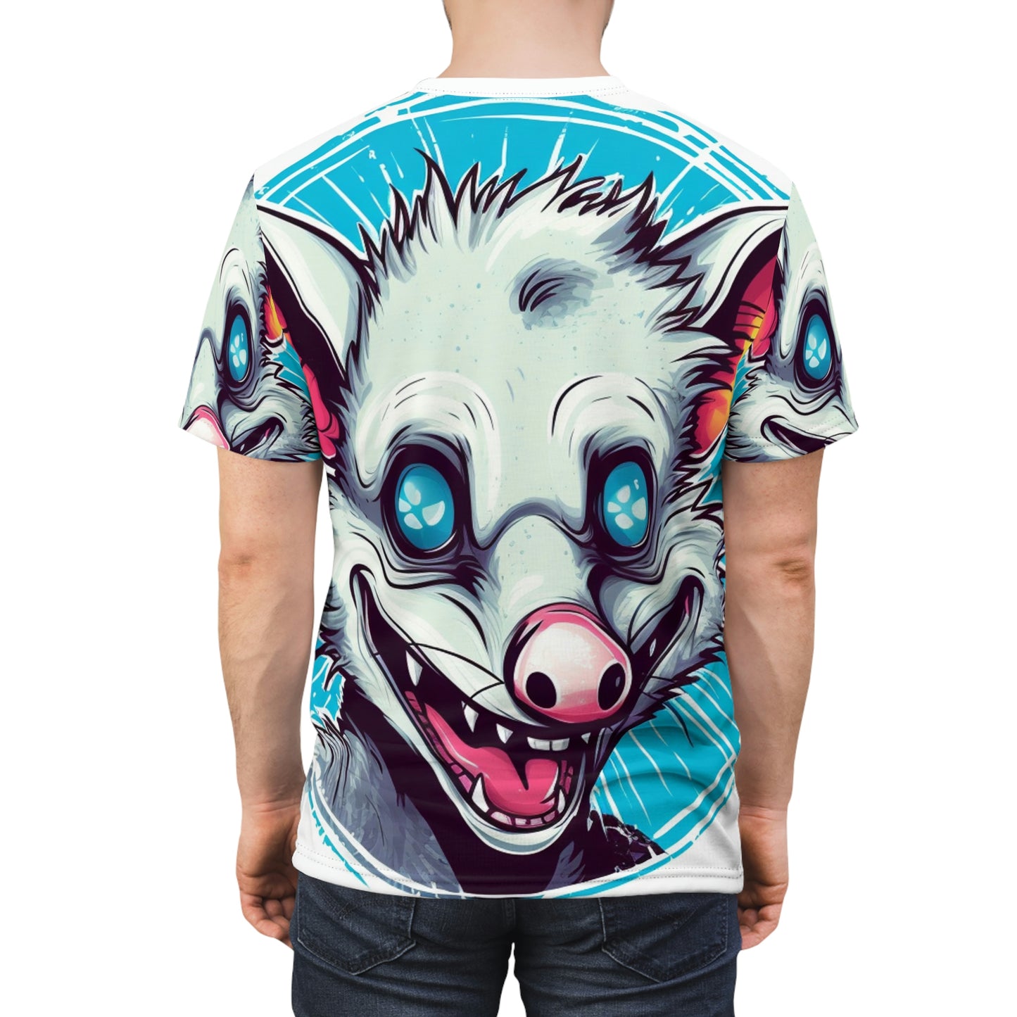 Delightful Opossum Summer Animation Unisex Cut & Sew Tee (AOP)