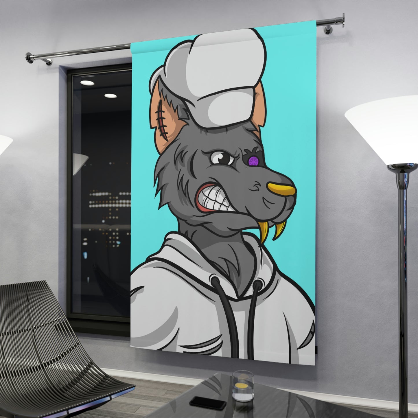 Chief Chef Cook Wolf Werewolve Cyborg Window Curtains (1 Piece)