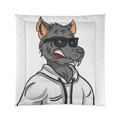 Cyborg Wolf Black Shades White Sweatshirt Hoodie Bed Sleep Comforter