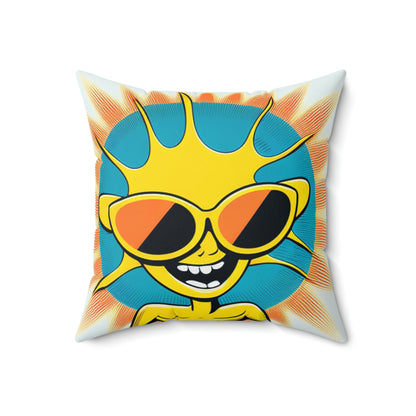 Alien Sunshine Anime Cartoon Style Spun Polyester Square Pillow