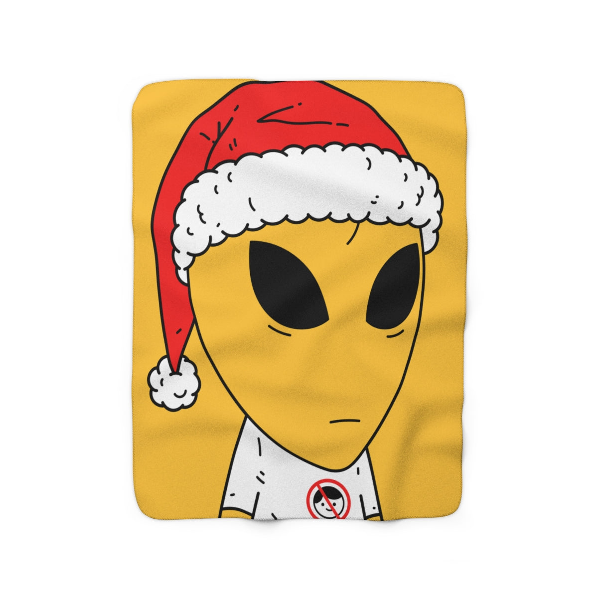 Alien Christmas Santa Space Character Holiday Winter Season Sherpa Fleece Blanket