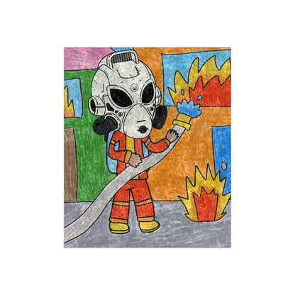 Robot Fire Fighter LOL Alien Visitor Crushed Velvet Blanket