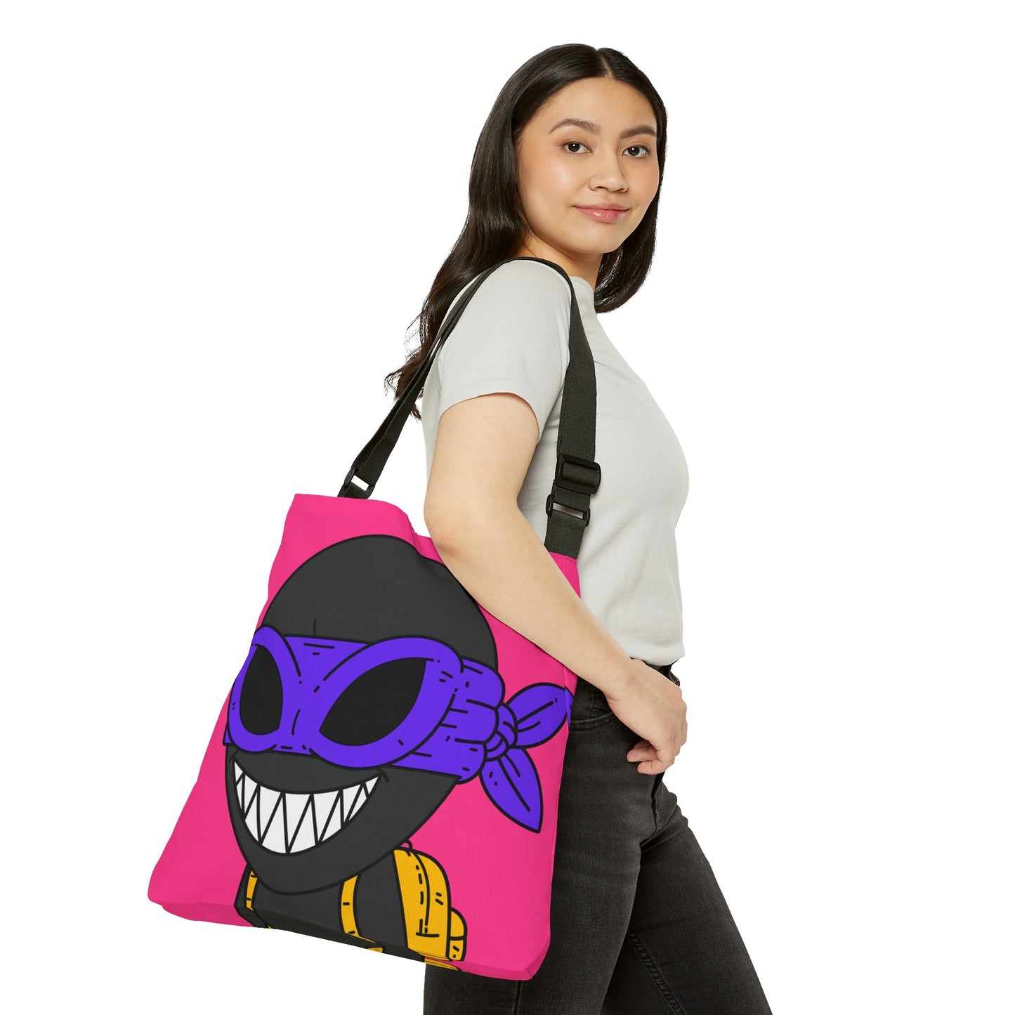 Dark Ninja Warrior Alien Visitor Adjustable Tote Bag (AOP)