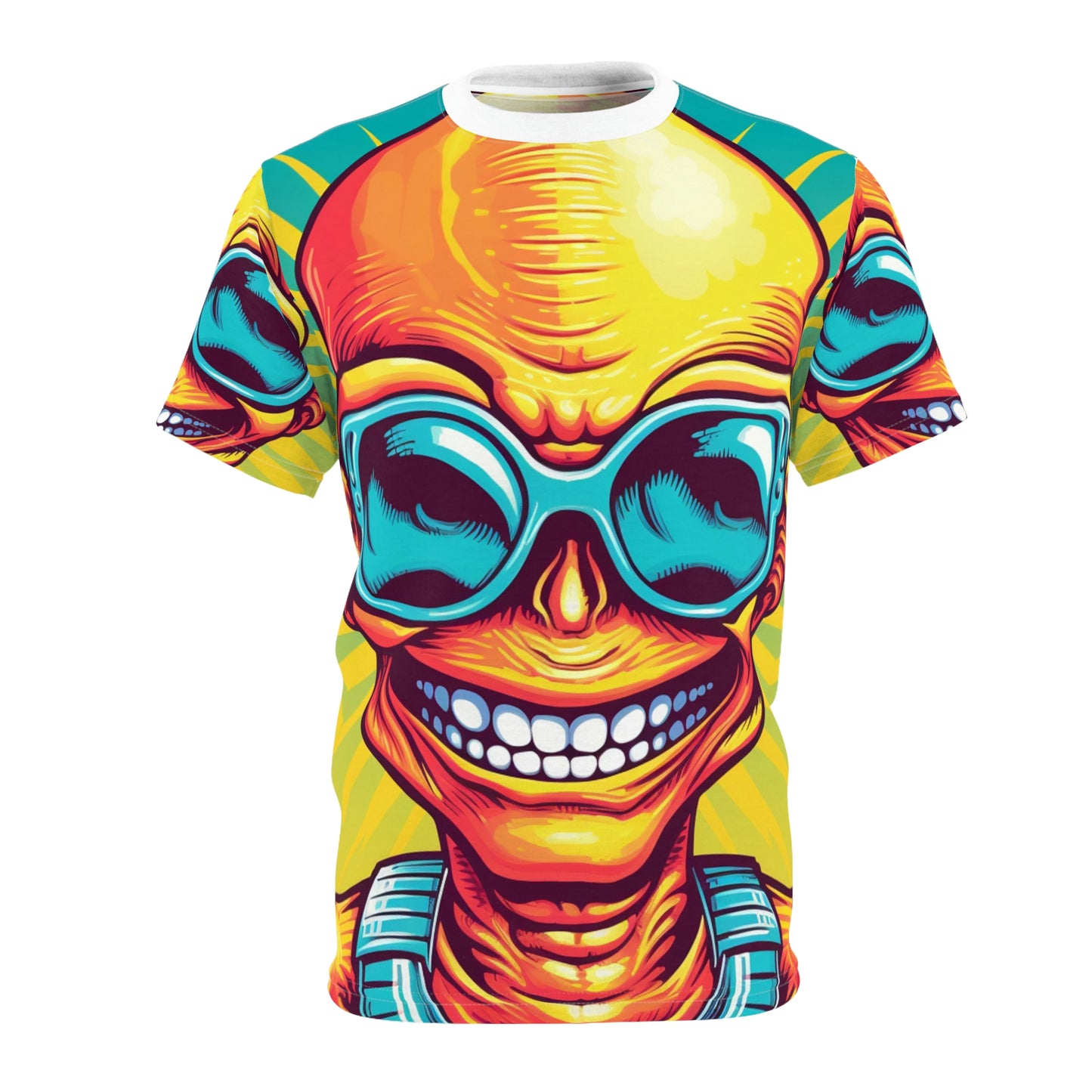 Alien Pop Culture Bright Body Designer Unisex Cut & Sew Tee (AOP)