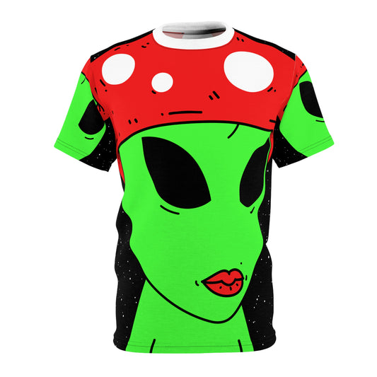 Alien Mushroom Galactic Star Space Unisex AOP Cut & Sew Tee