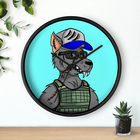 Army Vest Werewolve Cyborg Wolf Wall clock