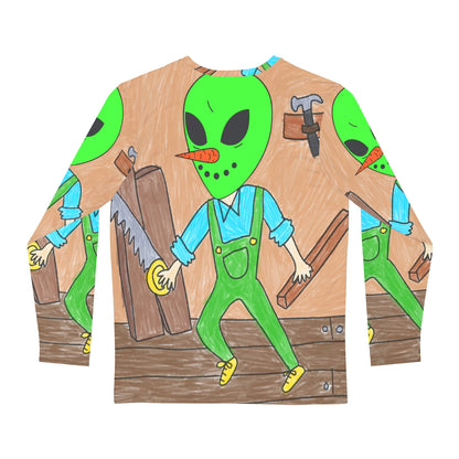 Handyman Craft Tool Kit Veggie Visi Vegetable Visitor Alien Builder Men's Long Sleeve AOP Shirt