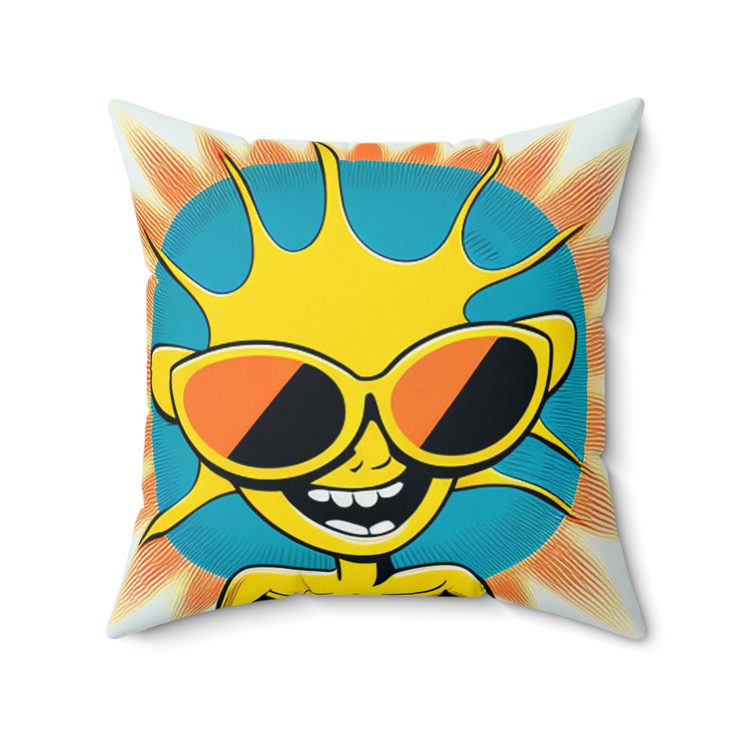 Alien Sunshine Anime Cartoon Style Spun Polyester Square Pillow