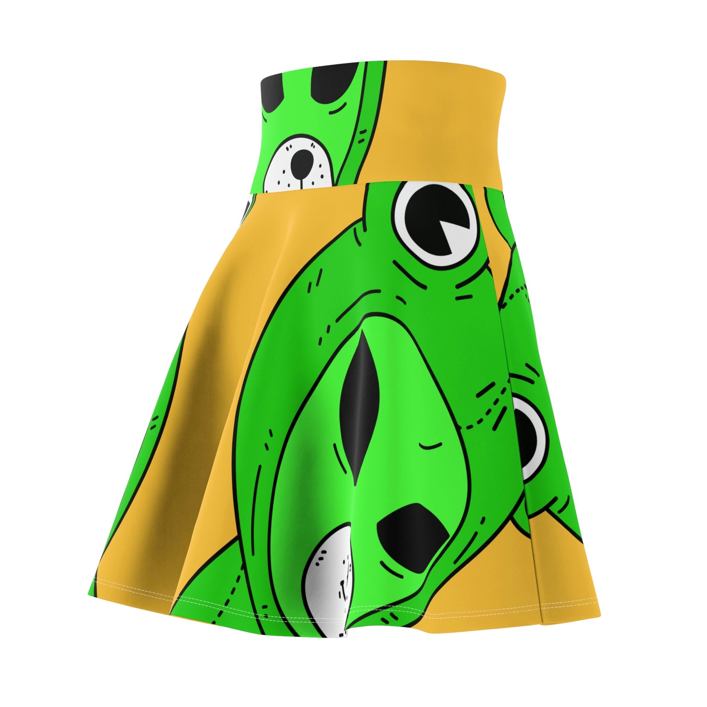 Frog Alien Visitor Women's Skater Skirt (AOP)