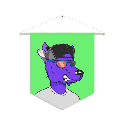 Cyborg Wolf Purple Fur Sunglasses Shades Cool Hat White Tshirt Pennant