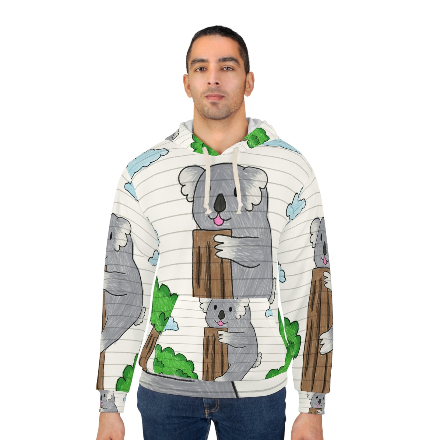 Koala Bear Animal Tree Climber AOP Unisex Pullover Hoodie