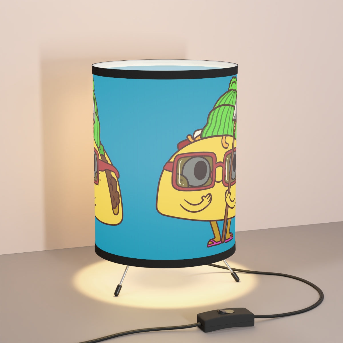 Tribal Taco Tripod Lamp with High-Res Printed Shade, US\CA plug