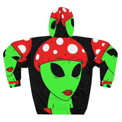 Mushroom Hat Game Cartoon Alien AOP - Sudadera con capucha unisex 