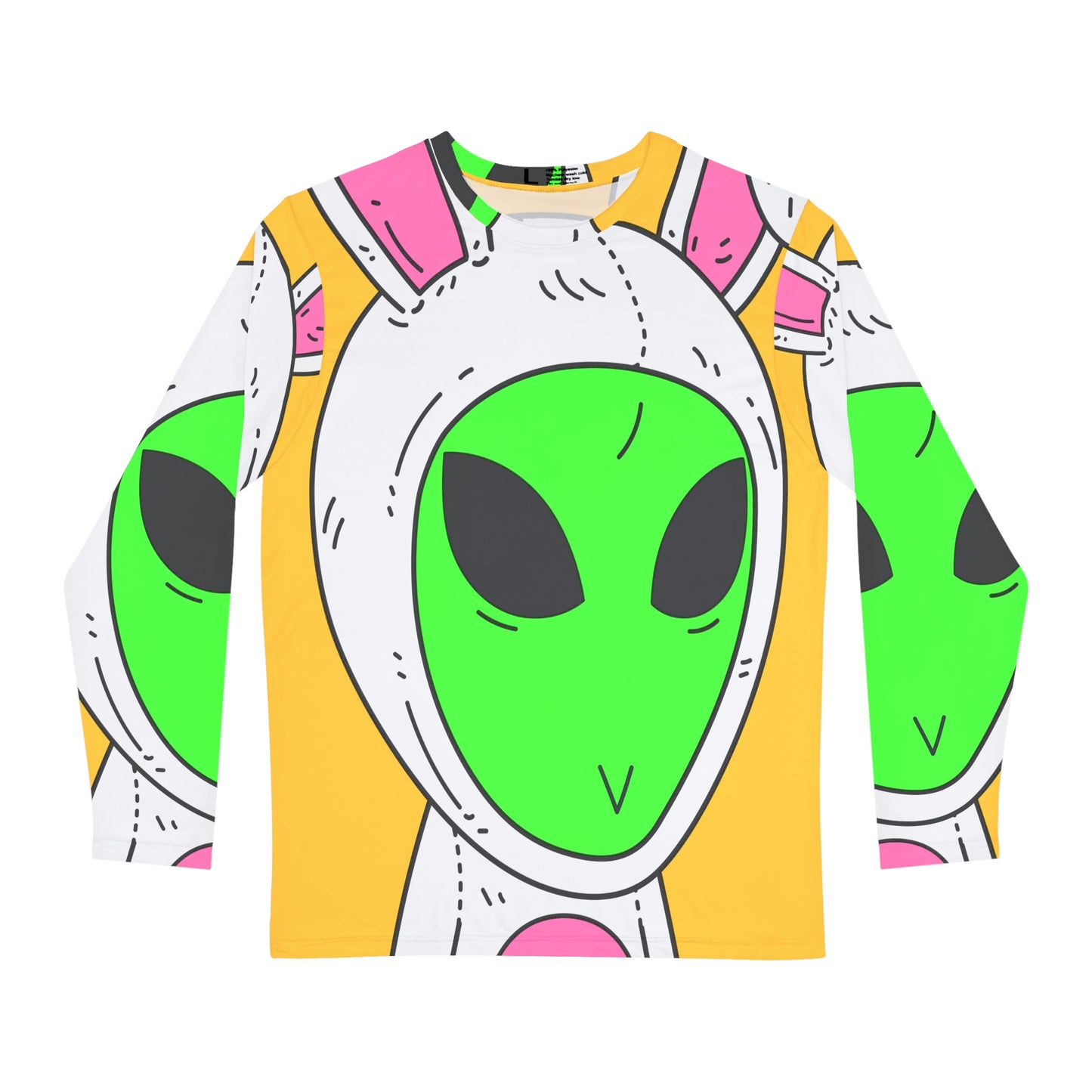 Bunny Rabbit Alien Visitor Men's Long Sleeve AOP Shirt