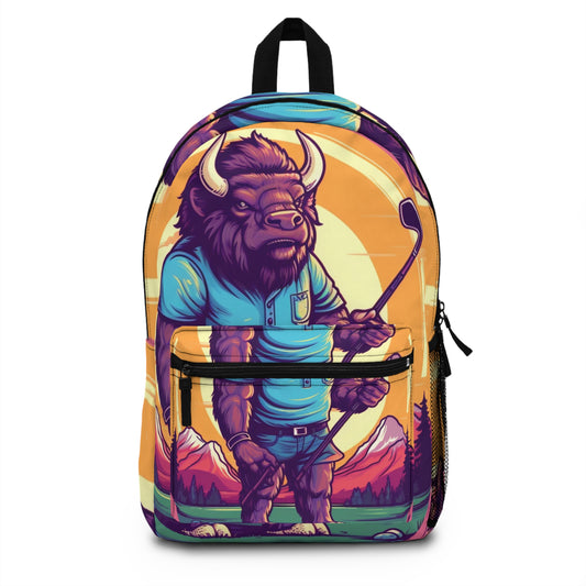 Golf Bison Buffalo USA Style Graphic Backpack