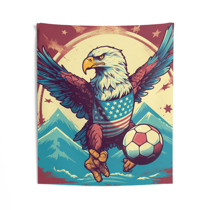 American Bald Eagle Soccer Athletic Team USA Graphic Indoor Wall Tapestries