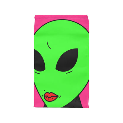 8 Ball Green Alien Lipstick Visitor Pool Player Game Polyester Lunch Bag