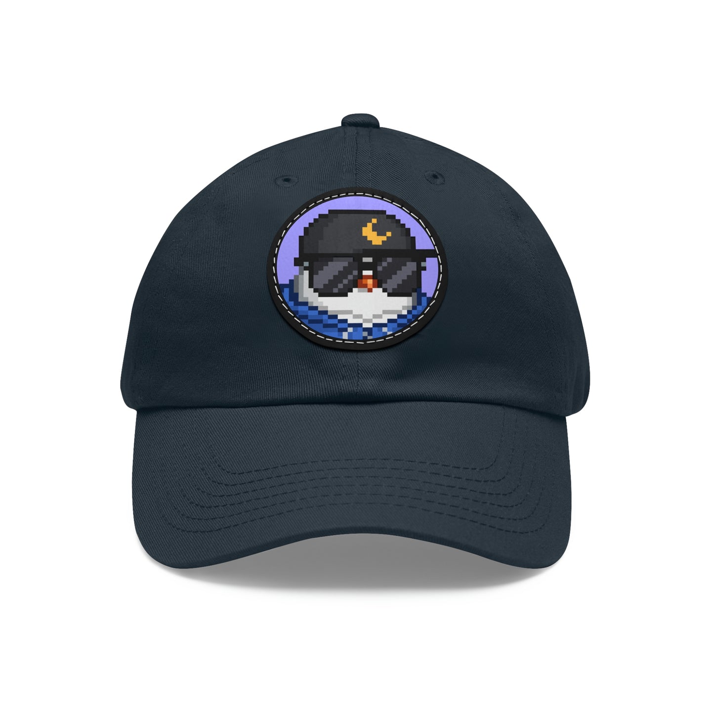 Owl Bird Moon Night Hawk Dad Hat with Leather Patch (Round)