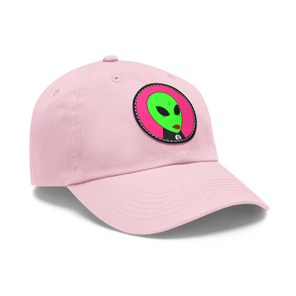 8 Ball Green Alien Lipstick Dad Hat with Leather Patch (Round)