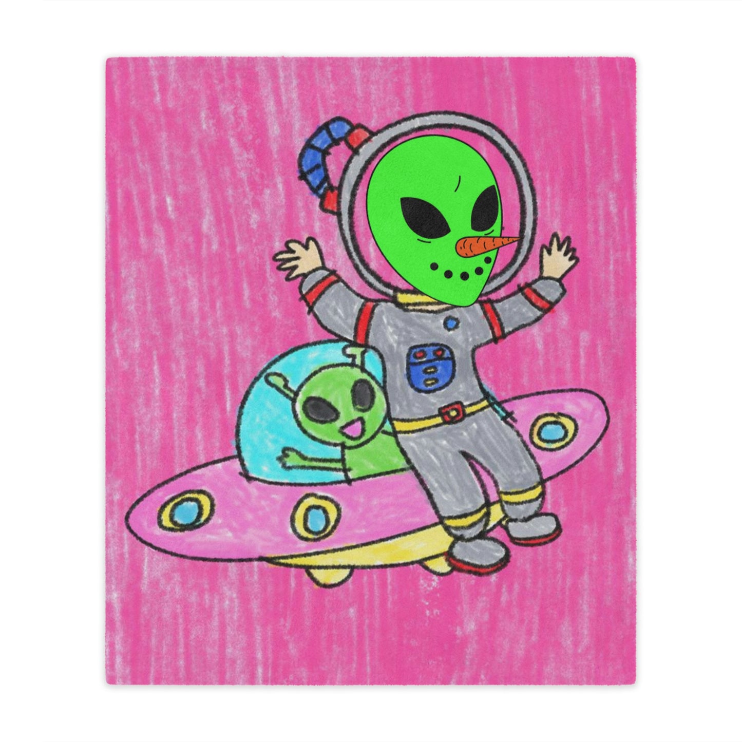 Veggie Visi Alien Vegetable Visitor UFO Minky Blanket