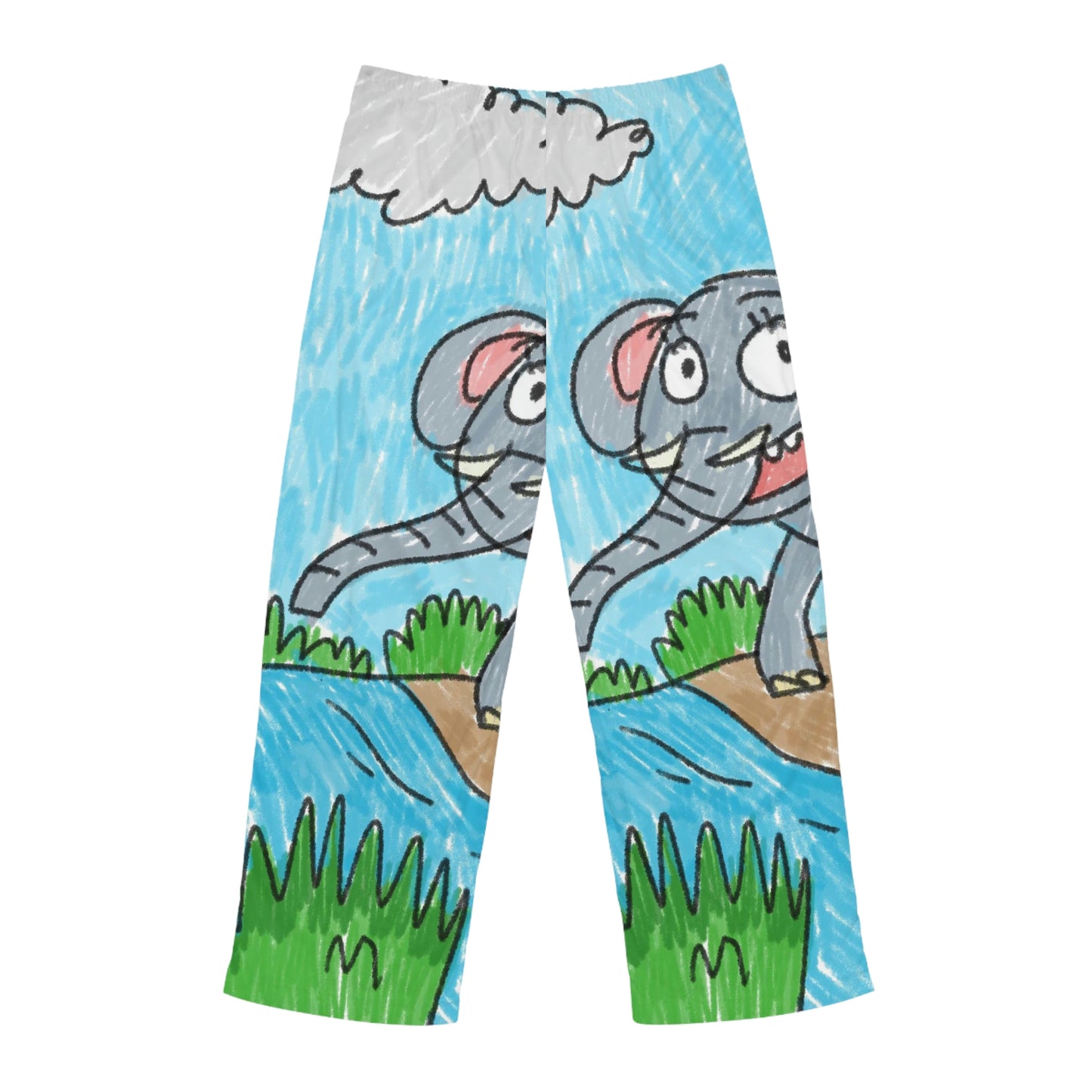 Elefante Elephant King Safari Animal Men's Pajama Pants (AOP)