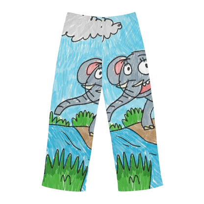 Elefante Elephant King Safari Animal Men's Pajama Pants (AOP)