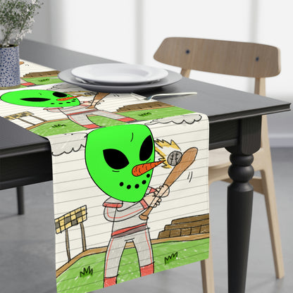 Baseball Veggie Visi Vegetable Visitor Alien Table Runner