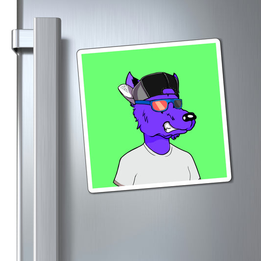 Cyborg Wolf Purple Fur Werewolve Magnets