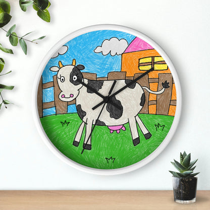 Cow Moo Farm Barn Animal Character Wall clock