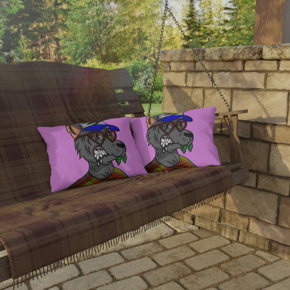 Valentine Heart Wolf Werewolve Tiedye Outdoor Pillows